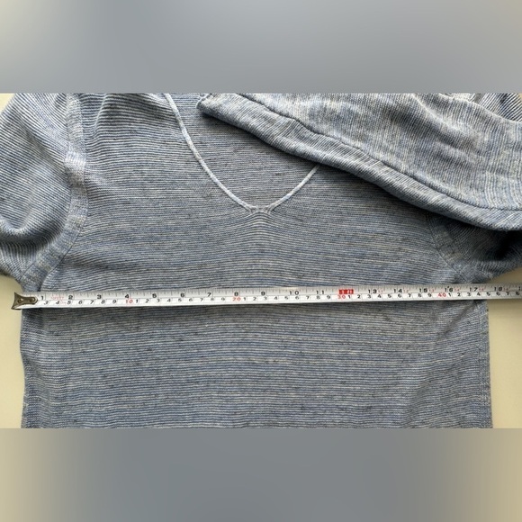 J. Jill Pure Jill Blue Heathered Long Tunic Sweater Cotton Modal Linen Size L - Picture 7 of 7